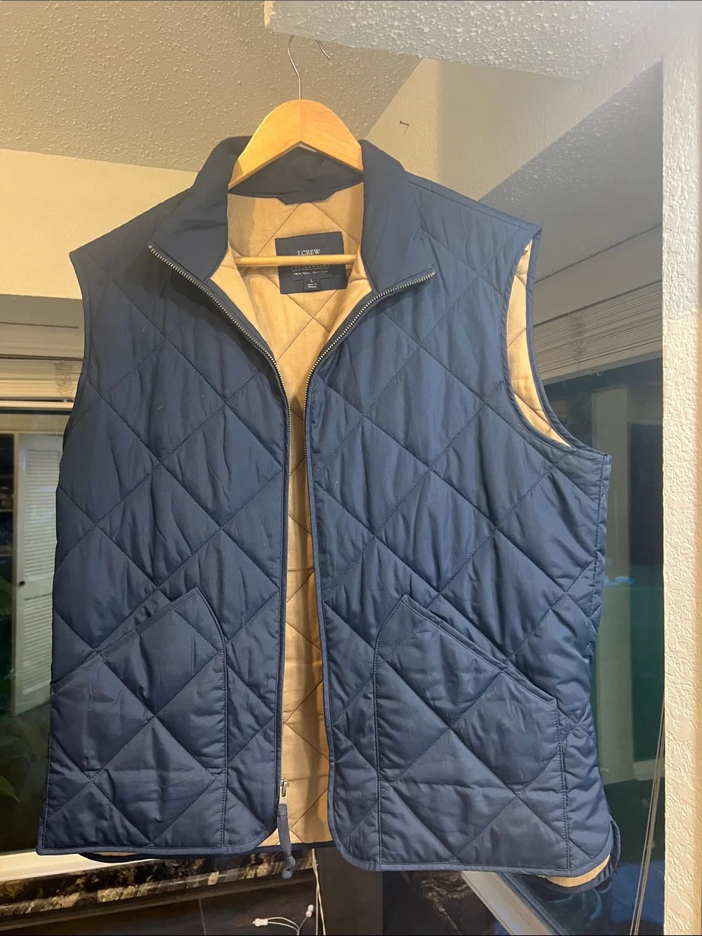 J. Crew Quilted Vest Navy / Khaki